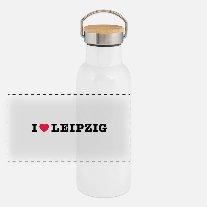 I Love Leipzig Panoramic Thermal Bottle with Bamboo Lid