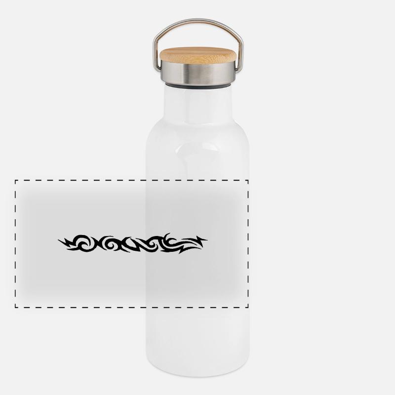 tribal tattoo Panoramic Thermal Bottle with Bamboo Lid