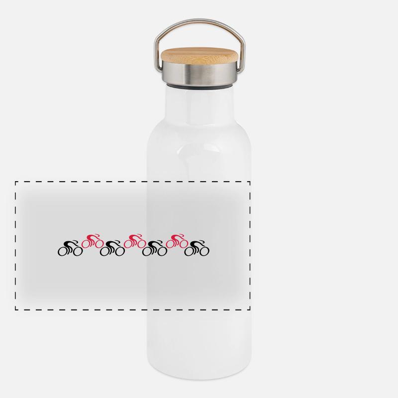 Bicycle Race Gourde isotherme avec bouchon en bambou