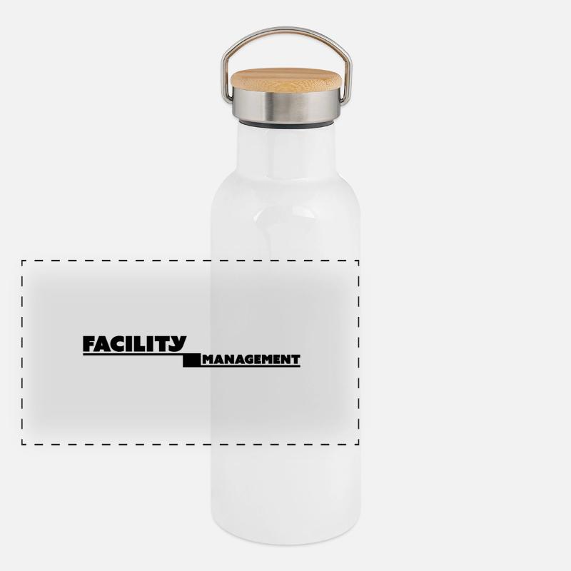 tshirt de gestion des installations blanc Gourde isotherme avec bouchon en bambou