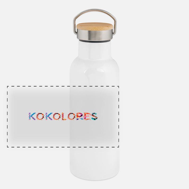 Kokolores – Une déclaration colorée pour un non-sens créatif Gourde isotherme avec bouchon en bambou