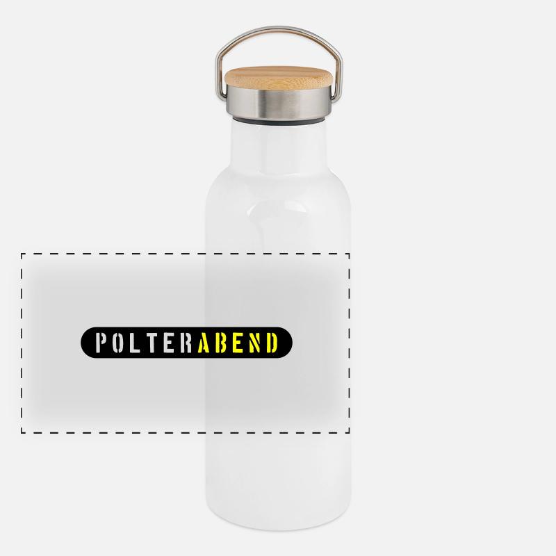Polterabend Polterhochzeit Panorama Thermosflasche mit Bambusdeckel