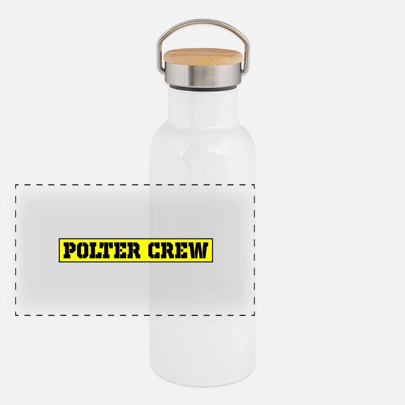 Polter Crew Polterabend Panorama Thermosflasche mit Bambusdeckel