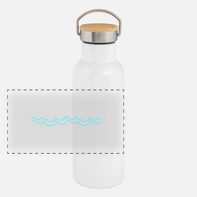 wasser Panorama Thermosflasche mit Bambusdeckel