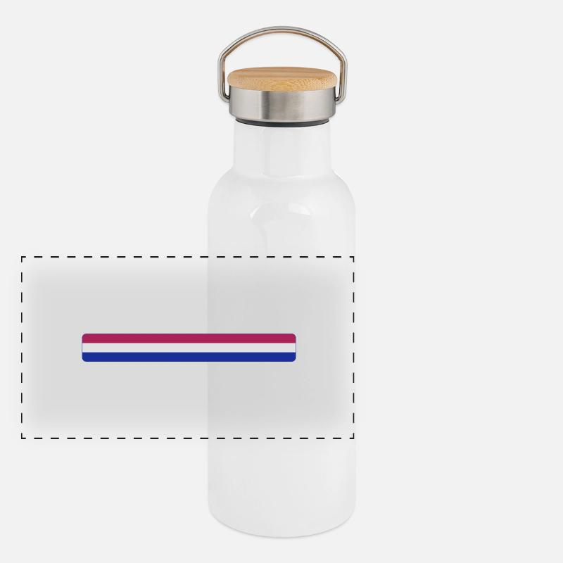 Pays-Bas Gourde isotherme avec bouchon en bambou
