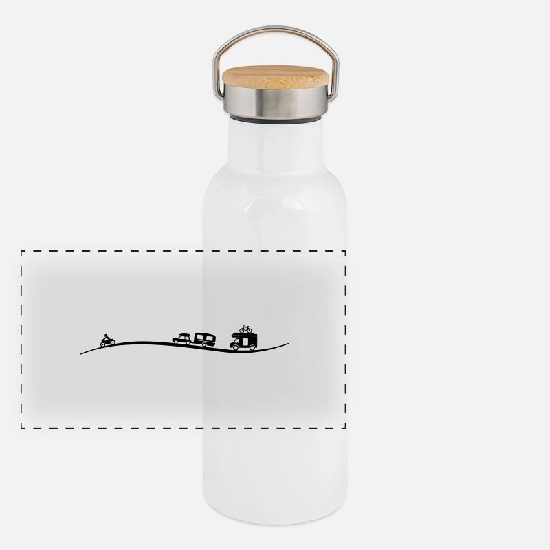 Reise Verkehr Panorama Thermosflasche mit Bambusdeckel