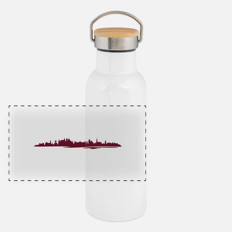 Skyline - Schwerin Panorama Thermosflasche mit Bambusdeckel
