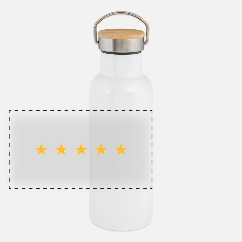 5 Sterne Weihnachten Panorama Thermosflasche mit Bambusdeckel