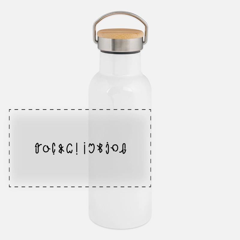 funky climbing ambigram Panoramic Thermal Bottle with Bamboo Lid