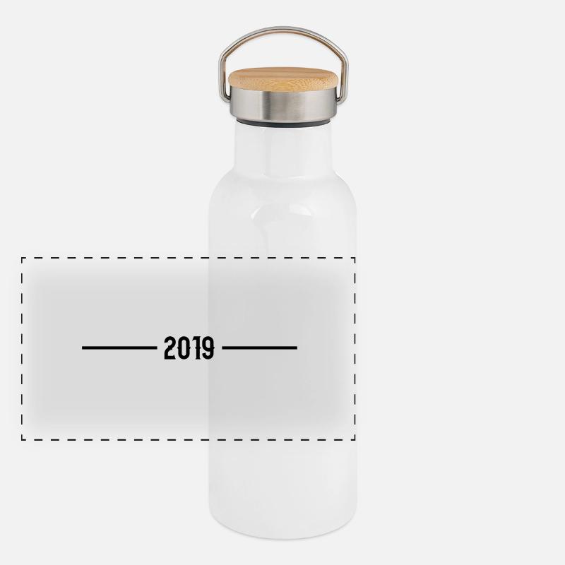2019 strich Panorama Thermosflasche mit Bambusdeckel
