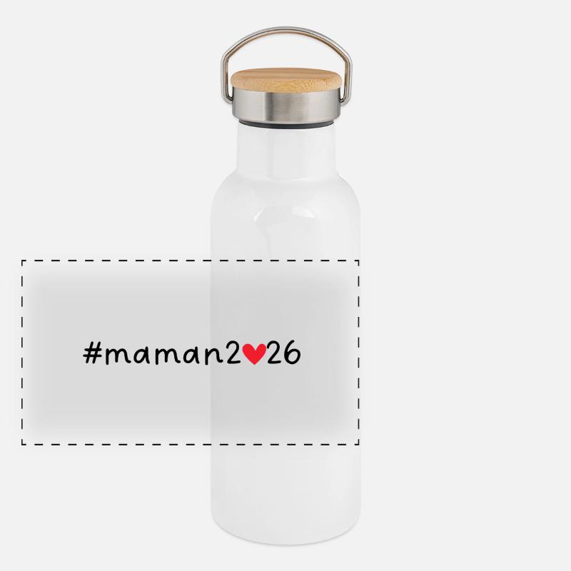 Mama 2026 Panorama Thermosflasche mit Bambusdeckel