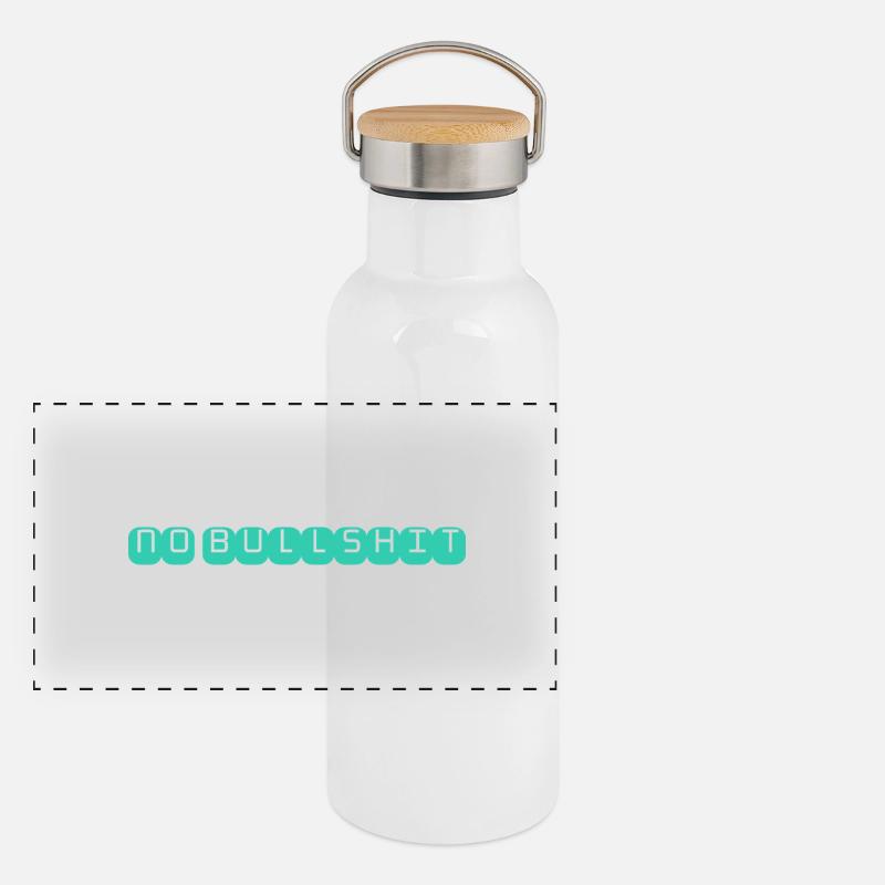 KEIN BULLSHIT Panorama Thermosflasche mit Bambusdeckel
