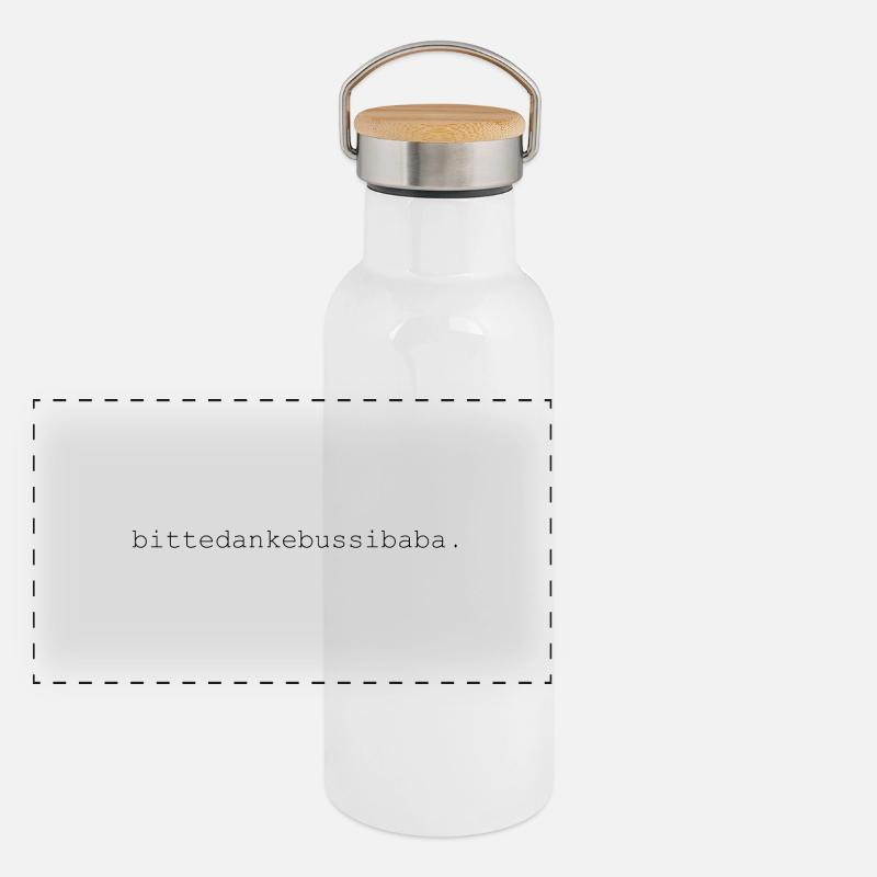 bitte danke bussi baba Panorama Thermosflasche mit Bambusdeckel