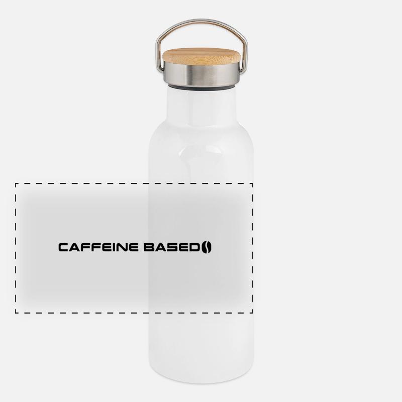 Coffein based - Kaffee Liebhaber Panorama Thermosflasche mit Bambusdeckel