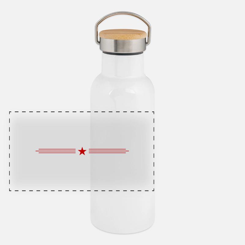 Star Dash Symbol Element Panoramic Thermal Bottle with Bamboo Lid
