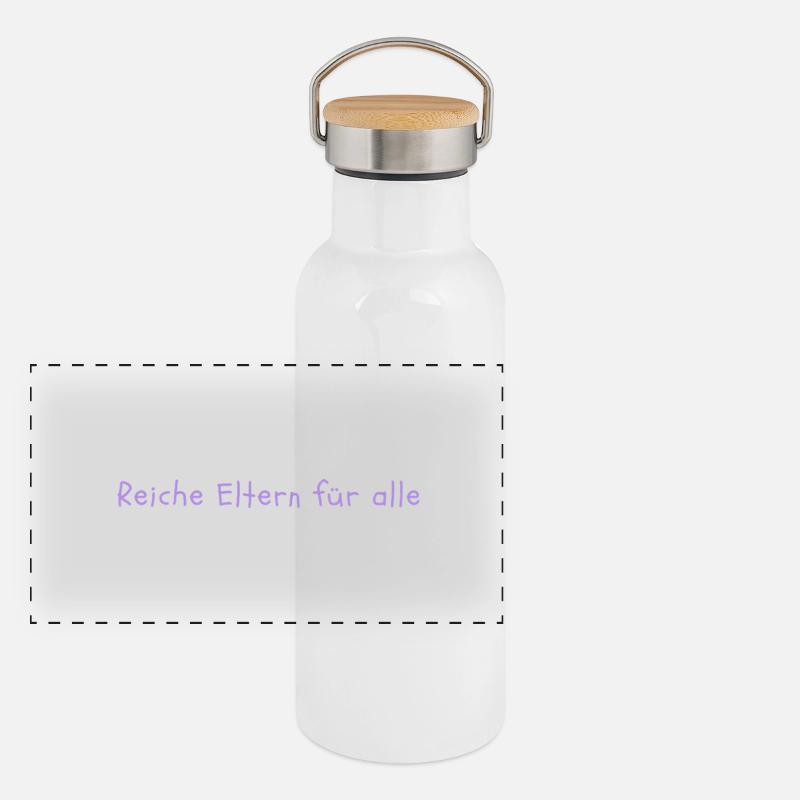 Reiche Eltern für alle Panorama Thermosflasche mit Bambusdeckel