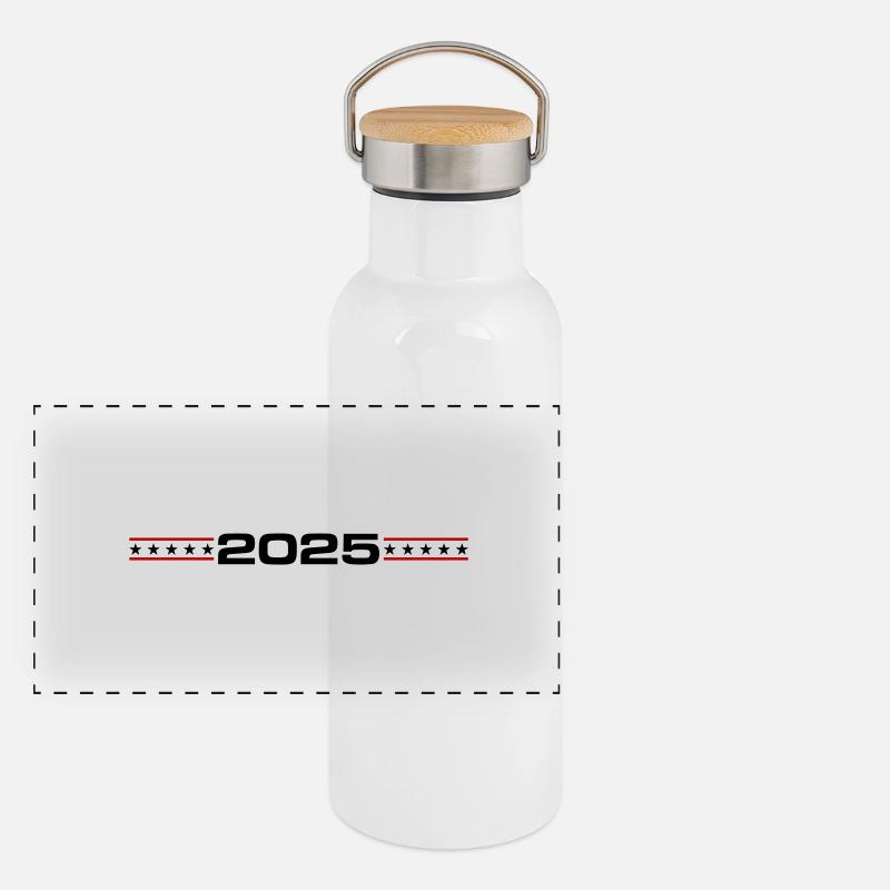 Année 2025 Gourde isotherme avec bouchon en bambou