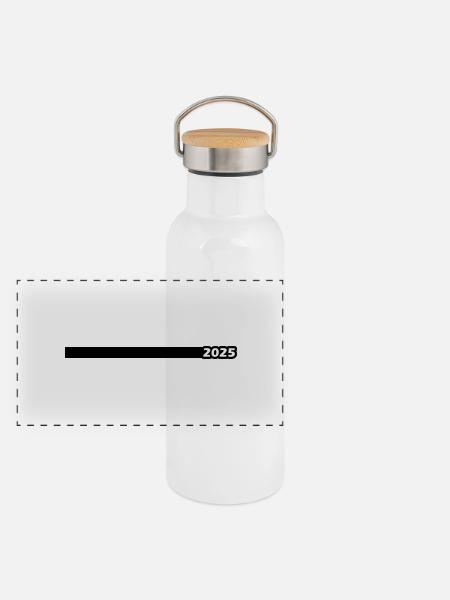 2025 Line - Panoramic Thermal Bottle with Bamboo Lid - white - Front