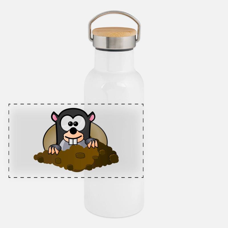 Animaux animaux Mole Gourde isotherme avec bouchon en bambou