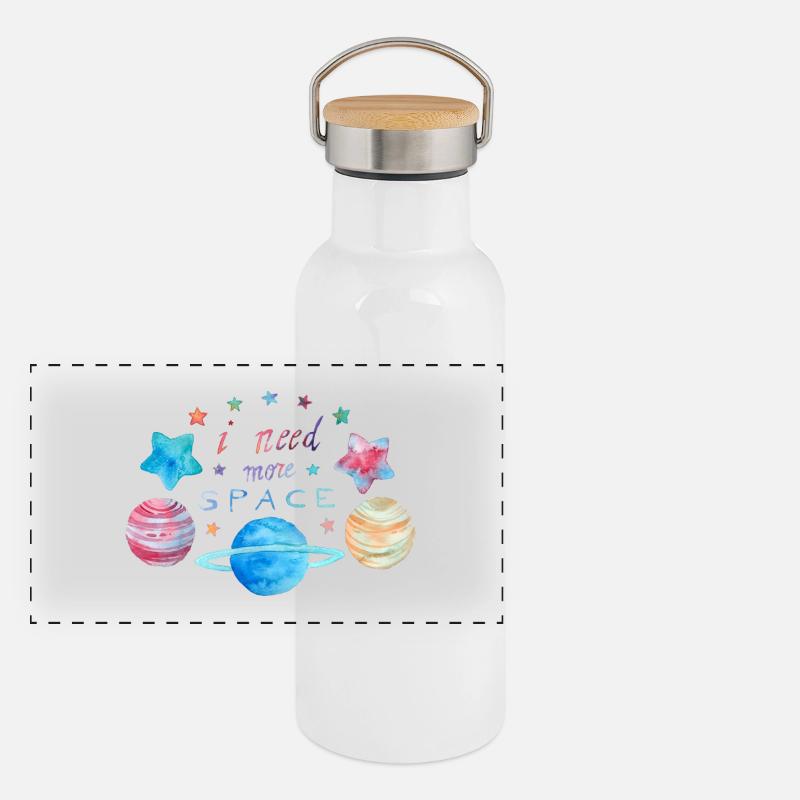 I Need More Space Gourde isotherme avec bouchon en bambou