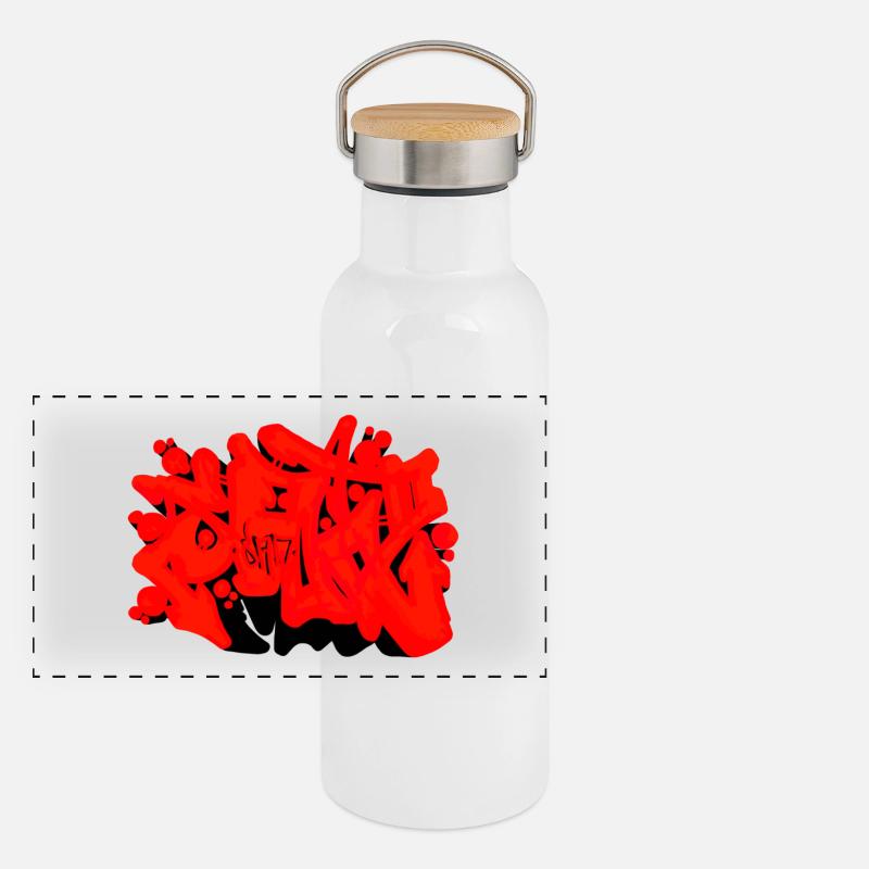 Graffiti SAD Gourde isotherme avec bouchon en bambou