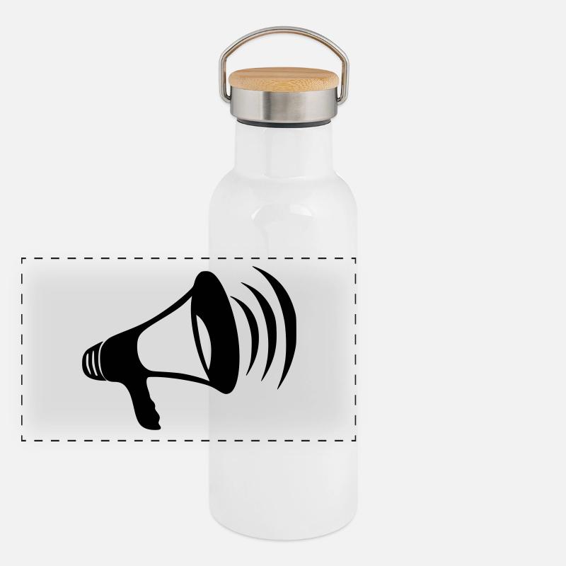 Megaphon Panorama Thermosflasche mit Bambusdeckel