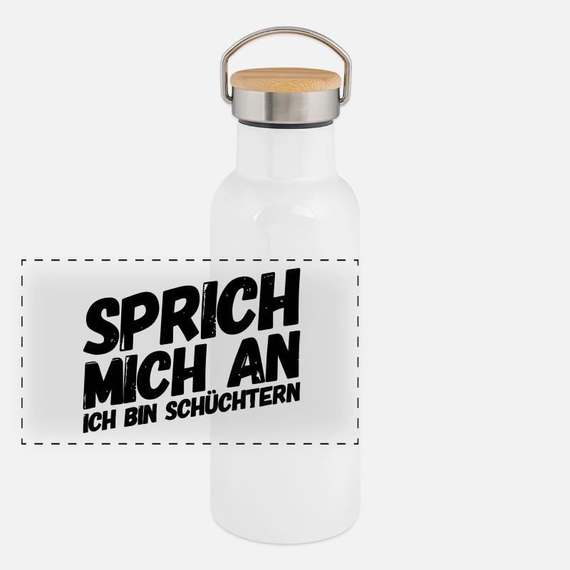 Flirt Spruch Panorama Thermosflasche mit Bambusdeckel