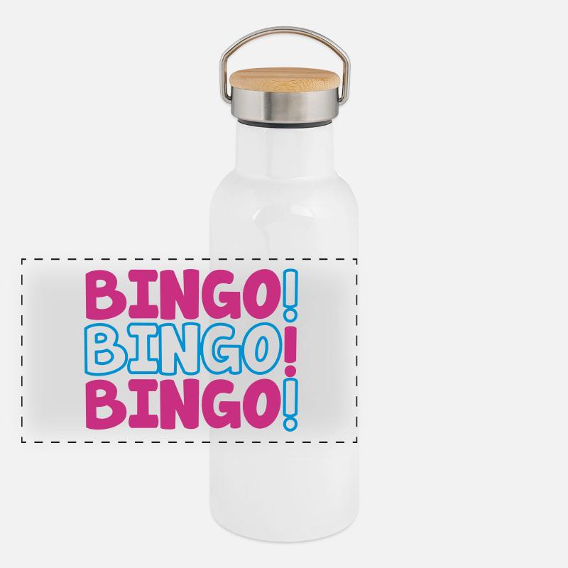 bingo bingo bingo! Gourde isotherme avec bouchon en bambou