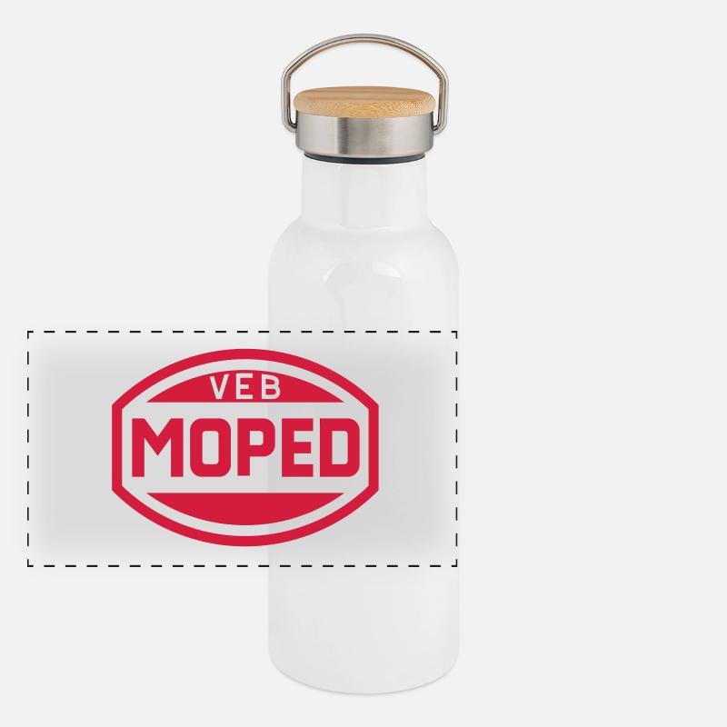 VEB Moped Logo (1c) Panoramic Thermal Bottle with Bamboo Lid