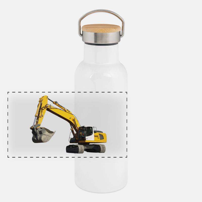 Excavator Panoramic Thermal Bottle with Bamboo Lid