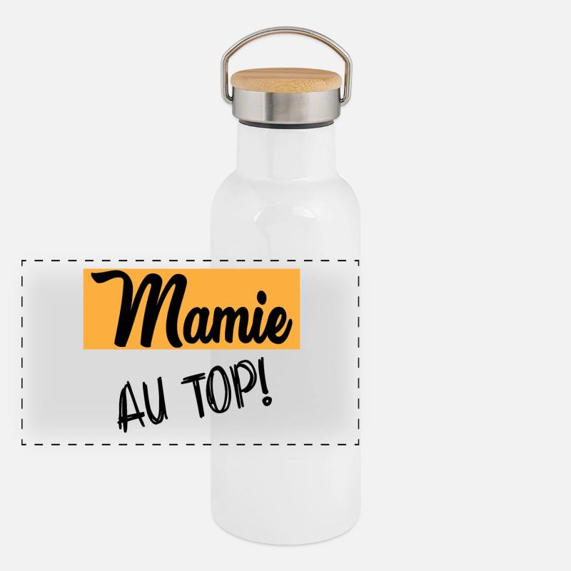 MAMIE Gourde isotherme avec bouchon en bambou