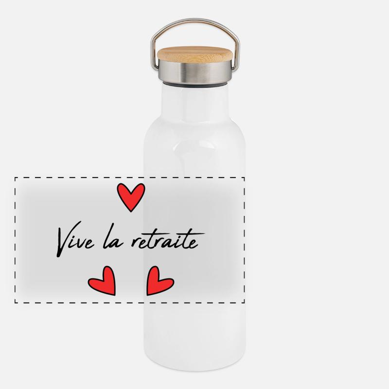 RETRAITE. RETRAITE. RETRAITEE. RETRAITE Gourde isotherme avec bouchon en bambou