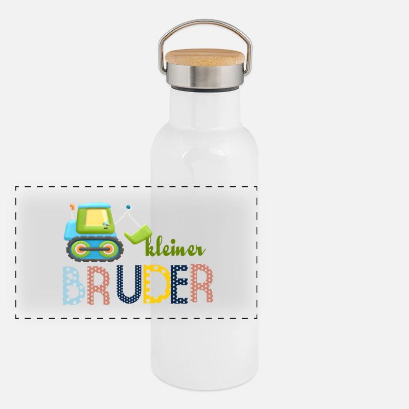 kleiner Bruder Traktor Panorama Thermosflasche mit Bambusdeckel