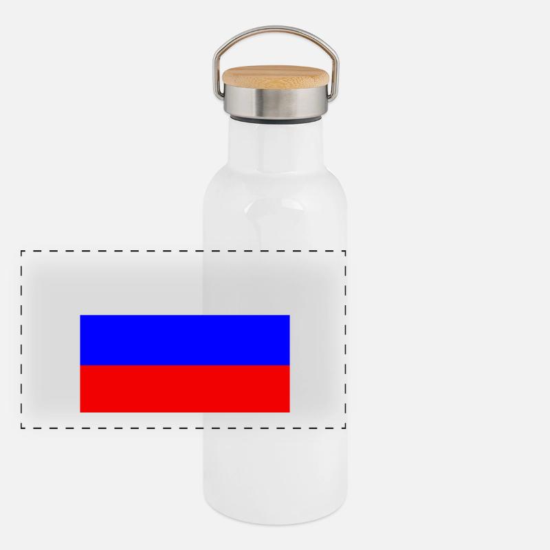 Russian flag Panoramic Thermal Bottle with Bamboo Lid