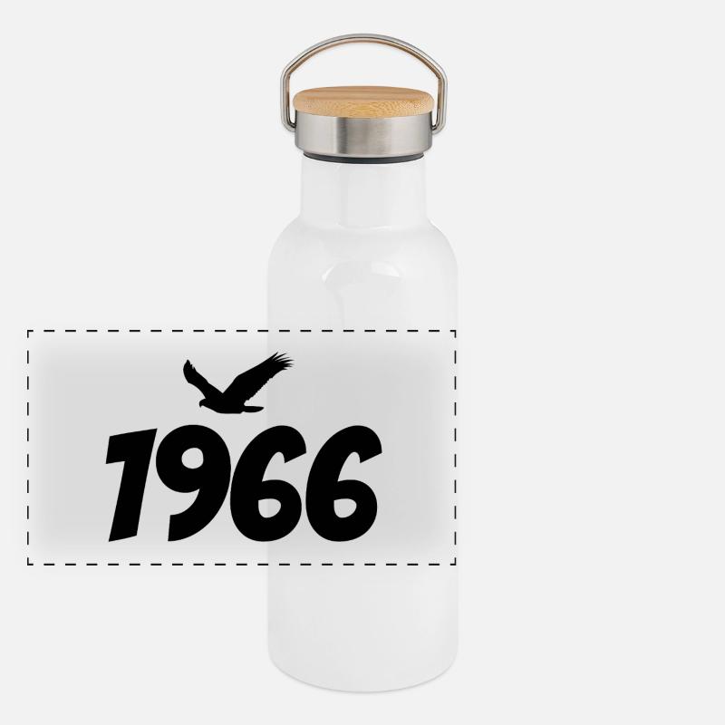 1966 Vintage Vintage Eagle Graphic Panoramic Thermal Bottle with Bamboo Lid