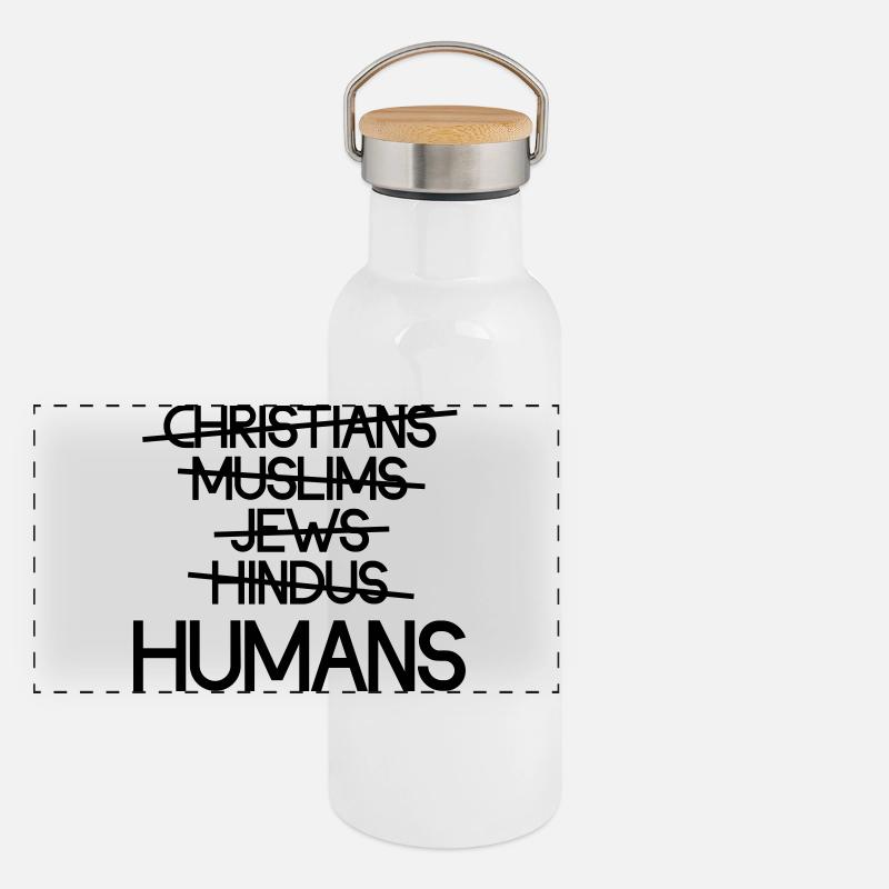 Humans Gourde isotherme avec bouchon en bambou