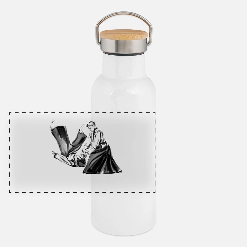 Gourde isotherme avec bouchon en bambou