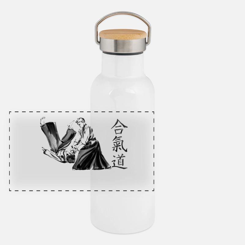 aikido Panorama Thermosflasche mit Bambusdeckel