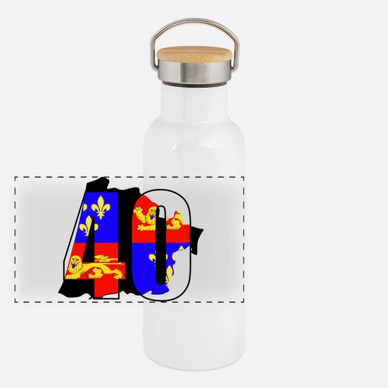 Landes Gourde isotherme avec bouchon en bambou