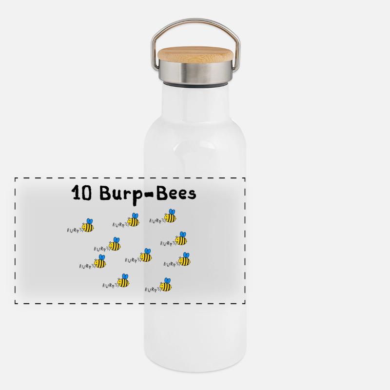 10 Burpees - oder waren es 10 Burp Bees? Panorama Thermosflasche mit Bambusdeckel