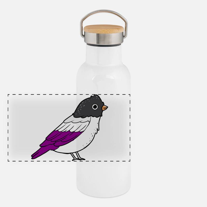 Asexueller Vogel Ace Pride Panorama Thermosflasche mit Bambusdeckel