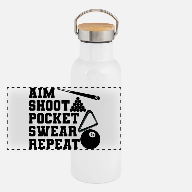 Aim Shoot Sink Repeat Panoramic Thermal Bottle with Bamboo Lid