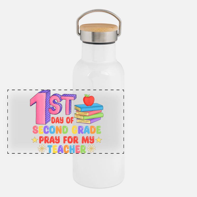 Second grade, back to school Panoramic Thermal Bottle with Bamboo Lid