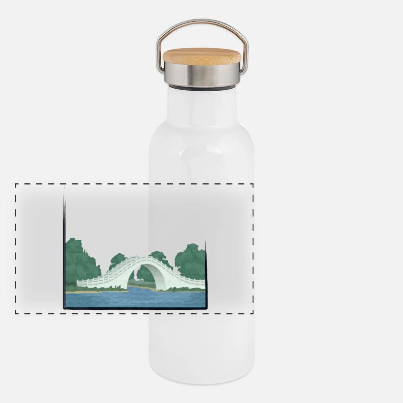 Panorama Thermosflasche mit Bambusdeckel