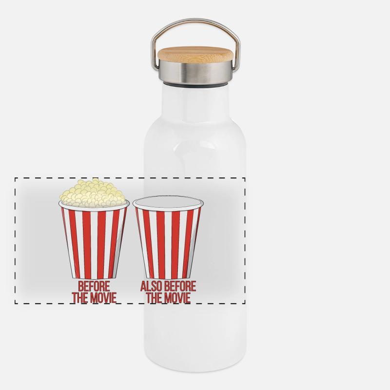 Popcorn au cinéma Gourde isotherme avec bouchon en bambou