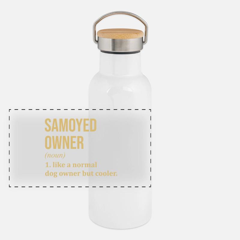 Samoyed Gourde isotherme avec bouchon en bambou