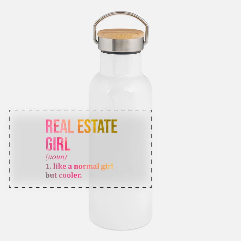 immobilier Gourde isotherme avec bouchon en bambou