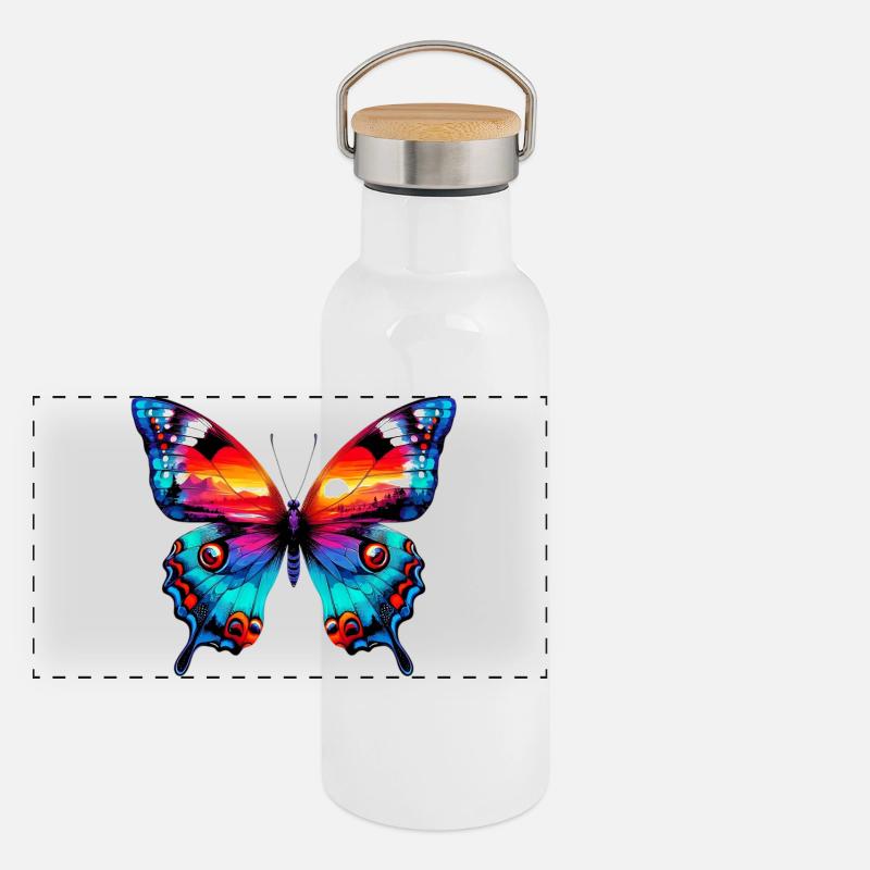 Papillon Gourde isotherme avec bouchon en bambou