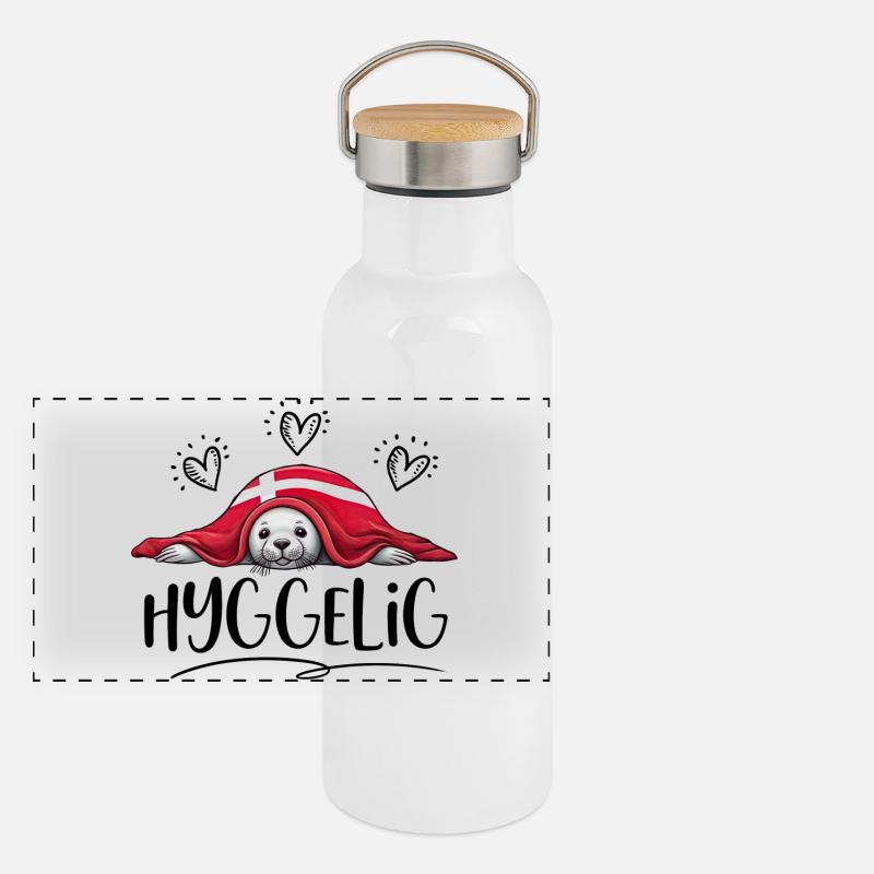 HYGGELIG - Robbe - Dänemark -b Panorama Thermosflasche mit Bambusdeckel