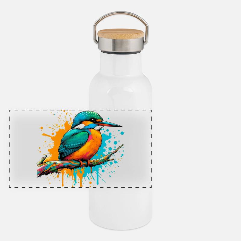 Martin-pêcheur Gourde isotherme avec bouchon en bambou